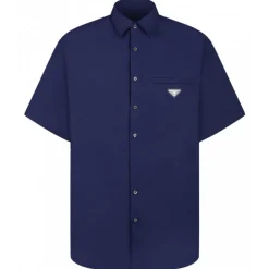 Prada Shirts-- Blue Poplin Shirt - Exclusive Luxury Collection - Avvenice