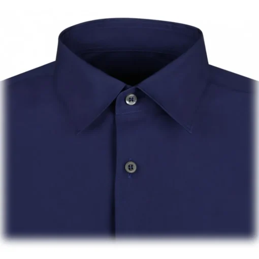 Prada Shirts-- Blue Poplin Shirt - Exclusive Luxury Collection - Avvenice