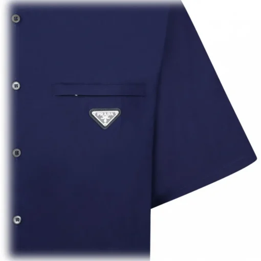 Prada Shirts-- Blue Poplin Shirt - Exclusive Luxury Collection - Avvenice
