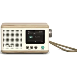 Pure Audio-- Classic Mini - The Charming Portable Digital Radio - Cotton White/Oak - High Quality Digital Radio - Avvenice