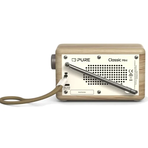 Pure Audio-- Classic Mini - The Charming Portable Digital Radio - Cotton White/Oak - High Quality Digital Radio - Avvenice