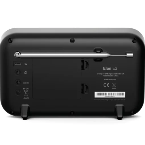 Pure Audio-- Elan E3 - Black - Portable DAB/DAB+ and FM Radio with Colour Display - High Quality Digital Radio - Avvenice
