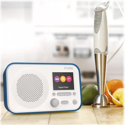 Pure Audio-- Elan E3 - Blue - Portable DAB/DAB+ and FM Radio with Colour Display - High Quality Digital Radio - Avvenice