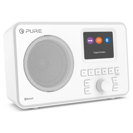Pure Audio-- Elan One - White - Portable DAB+ Radio with Bluetooth - High Quality Digital Radio - Avvenice