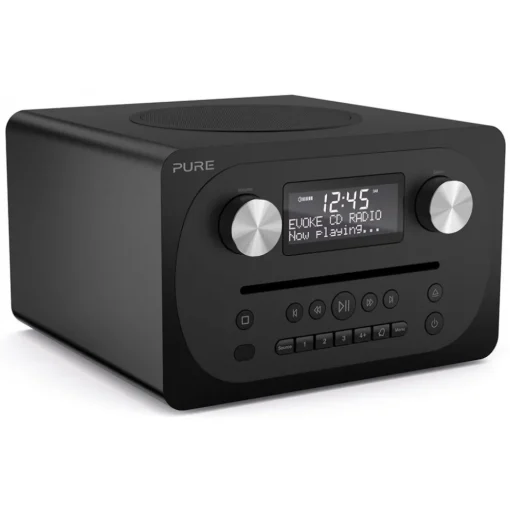 Pure Audio-- Evoke C-D4 - Siena Black - Compact All-in-One Music System with Bluetooth - High Quality Digital Radio - Avvenice
