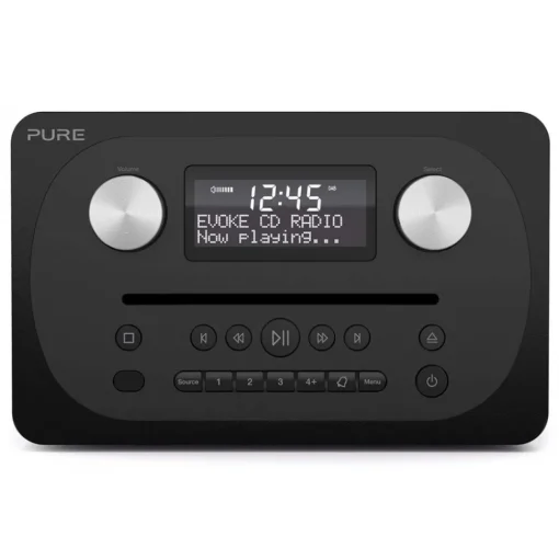 Pure Audio-- Evoke C-D4 - Siena Black - Compact All-in-One Music System with Bluetooth - High Quality Digital Radio - Avvenice