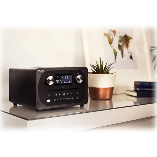 Pure Audio-- Evoke C-D4 - Siena Black - Compact All-in-One Music System with Bluetooth - High Quality Digital Radio - Avvenice