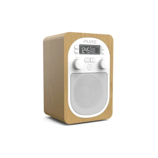 Pure Audio-- Evoke H2 - Oak - Compact, Portable DAB Digital Radio with FM - High Quality Digital Radio - Avvenice
