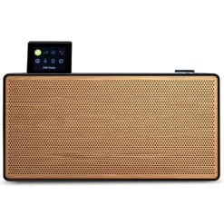 Pure Audio-- Evoke Home - Wood Edition - Coffee Black with Cherry Wood Grill - All-in-One Music System - High Quality Digital Radio - Avvenice