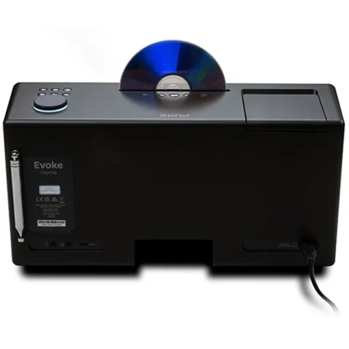 Pure Audio-- Evoke Home - Wood Edition - Coffee Black with Cherry Wood Grill - All-in-One Music System - High Quality Digital Radio - Avvenice
