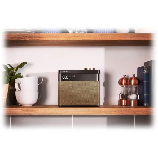 Pure Audio-- Pop Maxi S - Gold - Stereo DAB Digital and FM Radio with Bluetooth - High Quality Digital Radio - Avvenice