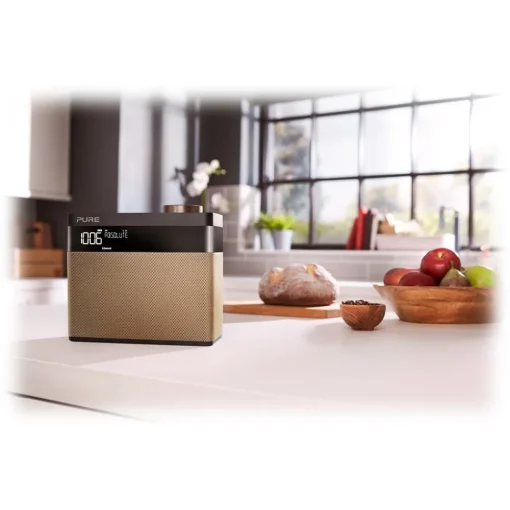 Pure Audio-- Pop Maxi S - Gold - Stereo DAB Digital and FM Radio with Bluetooth - High Quality Digital Radio - Avvenice
