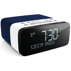 Pure Audio-- Siesta Rise S - Navy - Bedside DAB+/FM Alarm Clock Radio with Bluetooth - High Quality Digital Radio - Avvenice