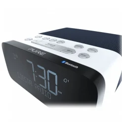 Pure Audio-- Siesta Rise S - Navy - Bedside DAB+/FM Alarm Clock Radio with Bluetooth - High Quality Digital Radio - Avvenice