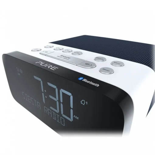 Pure Audio-- Siesta Rise S - Navy - Bedside DAB+/FM Alarm Clock Radio with Bluetooth - High Quality Digital Radio - Avvenice