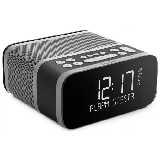 Pure Audio-- Siesta S6 - Graphite - Premium DAB+/FM Alarm Clock Radio with Bluetooth and CrystalVue+ - High Quality Digital Radio - Avvenice