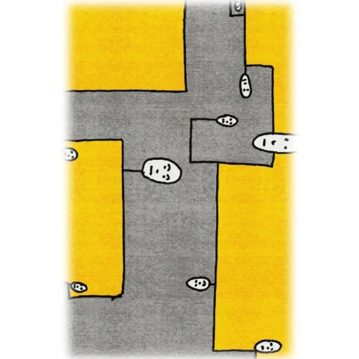 Qeeboo Furnishings-- Carpet Dog Yellow Rectangular - Rectangular - Carpet by Andrea Branzi - Furnishing - Home - Avvenice