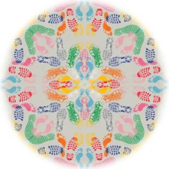 Qeeboo Furnishings-- Carpet Let’s Dance Human Traces Light Round - Round - Carpet by Nynke Tynagel - Furnishing - Home - Avvenice