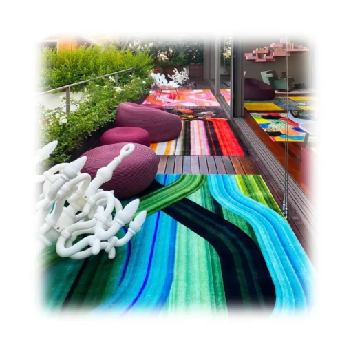 Qeeboo Furnishings-- Carpet Wave Green Rectangular - Rectangular - Carpet by Richard Hutten - Furnishing - Home - Avvenice