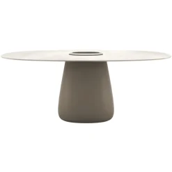 Qeeboo Furnishings-- Cobble Table 190 cm Stoneware Bucket - Ivory - Table by Elisa Giovannoni - Furnishing - Home - Avvenice