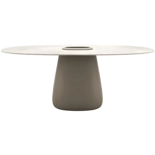 Qeeboo Furnishings-- Cobble Table 190 cm Stoneware Bucket - Ivory - Table by Elisa Giovannoni - Furnishing - Home - Avvenice