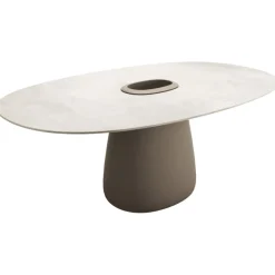 Qeeboo Furnishings-- Cobble Table 190 cm Stoneware Bucket - Ivory - Table by Elisa Giovannoni - Furnishing - Home - Avvenice