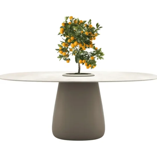 Qeeboo Furnishings-- Cobble Table 190 cm Stoneware Bucket - Ivory - Table by Elisa Giovannoni - Furnishing - Home - Avvenice