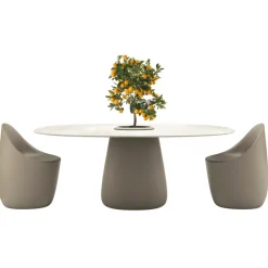 Qeeboo Furnishings-- Cobble Table 190 cm Stoneware Bucket - Ivory - Table by Elisa Giovannoni - Furnishing - Home - Avvenice