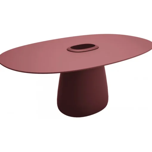 Qeeboo Furnishings-- Cobble Table 190 HPL Bucket - Indian Red - Table by Elisa Giovannoni - Furnishing - Home - Avvenice