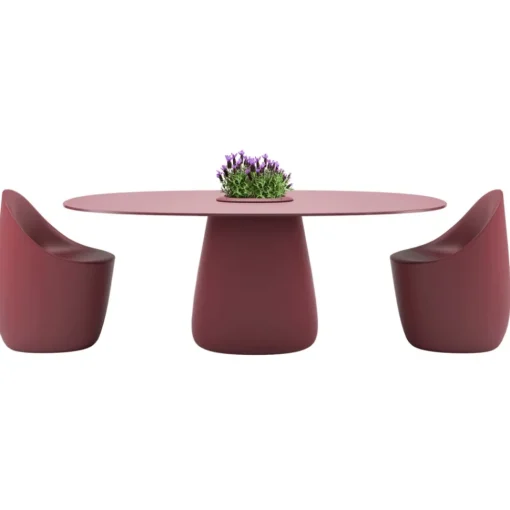 Qeeboo Furnishings-- Cobble Table 190 HPL Bucket - Indian Red - Table by Elisa Giovannoni - Furnishing - Home - Avvenice