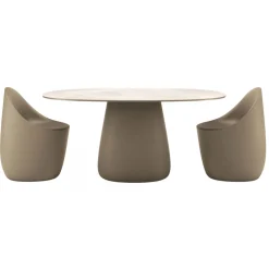 Qeeboo Furnishings-- Cobble Table Top 160 cm Stoneware - Ivory - Table by Elisa Giovannoni - Furnishing - Home - Avvenice