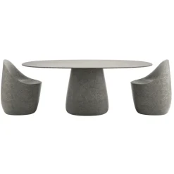 Qeeboo Furnishings-- Cobble Table Top 190 cm Gress Stoneware - Grey Mix - Table by Elisa Giovannoni - Furnishing - Home - Avvenice