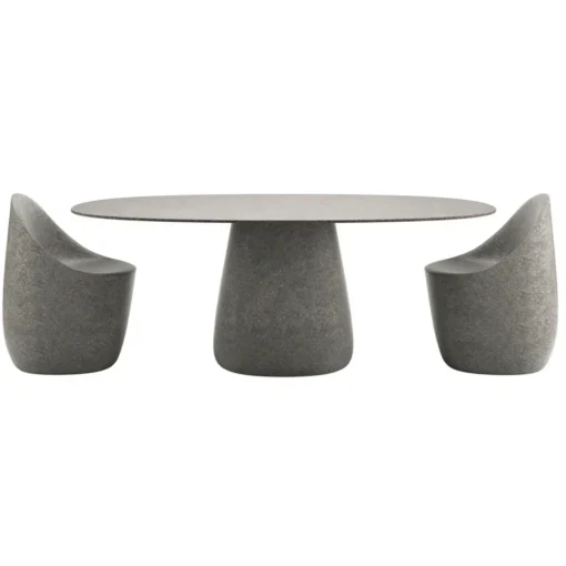 Qeeboo Furnishings-- Cobble Table Top 190 cm Gress Stoneware - Grey Mix - Table by Elisa Giovannoni - Furnishing - Home - Avvenice