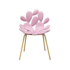 Qeeboo Furnishings-- Filicudi Chair - Set of 2 Pieces - Pink Brass - Chair by Marcantonio - Furnishing - Home - Avvenice