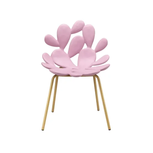 Qeeboo Furnishings-- Filicudi Chair - Set of 2 Pieces - Pink Brass - Chair by Marcantonio - Furnishing - Home - Avvenice