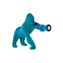 Qeeboo Lighting & Lamps-- Kong XS Velvet Finish - Light Blue - Free Standing Lamp by Stefano Giovannoni - Lighting - Home - Avvenice