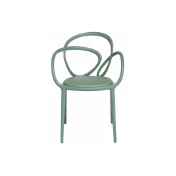 Qeeboo Furnishings-- Loop Chair with Cushion Set of 2 Pieces - Sage Green - Chair by Front - Furnishing - Home - Avvenice