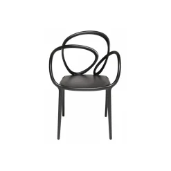 Qeeboo Furnishings-- Loop Chair Without Cushion Set of 2 Pieces - Black - Chair by Front - Furnishing - Home - Avvenice