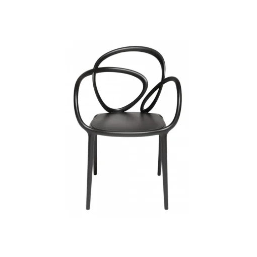 Qeeboo Furnishings-- Loop Chair Without Cushion Set of 2 Pieces - Black - Chair by Front - Furnishing - Home - Avvenice