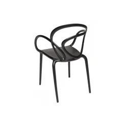 Qeeboo Furnishings-- Loop Chair Without Cushion Set of 2 Pieces - Black - Chair by Front - Furnishing - Home - Avvenice