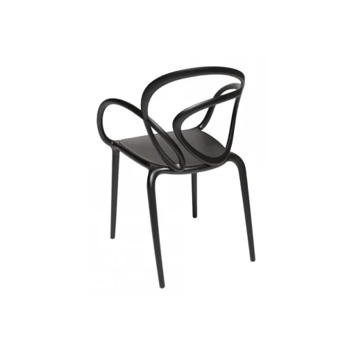 Qeeboo Furnishings-- Loop Chair Without Cushion Set of 2 Pieces - Black - Chair by Front - Furnishing - Home - Avvenice