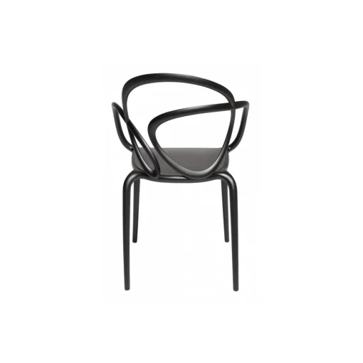Qeeboo Furnishings-- Loop Chair Without Cushion Set of 2 Pieces - Black - Chair by Front - Furnishing - Home - Avvenice
