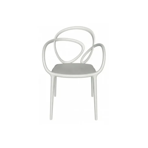 Qeeboo Furnishings-- Loop Chair Without Cushion Set of 2 Pieces - White - Chair by Front - Furnishing - Home - Avvenice