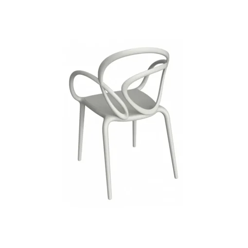 Qeeboo Furnishings-- Loop Chair Without Cushion Set of 2 Pieces - White - Chair by Front - Furnishing - Home - Avvenice