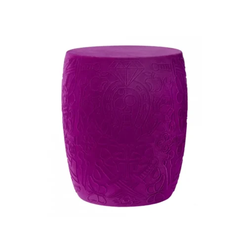 Qeeboo Furnishings-- Mexico Stool and Sidetable Velvet Finish - Violet - Chair by Studio Job - Furniture - Home - Avvenice