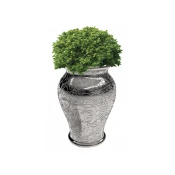 Qeeboo Home Accessories|Accessories-- Ming Planter and Champagne Cooler Metal Finish - Silver - Planter by Studio Job - Furnishing - Home - Avvenice