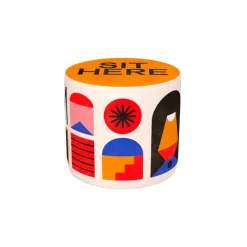 Qeeboo Furnishings-- Pouf Oggian Sit Here Orange S - Pouf by Marco Oggian - Furnishing - Home - Avvenice