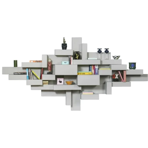 Qeeboo Furnishings-- Primitive Bookshelf - Grey - Bookshelf by Studio Nucleo - Furnishing - Home - Avvenice