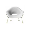 Qeeboo Furnishings-- Pupa Armchair Brass Base Indoor - White - Chair by Andrea Branzi - Furnishing - Home - Avvenice