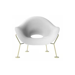 Qeeboo Furnishings-- Pupa Armchair Brass Base Indoor - White - Chair by Andrea Branzi - Furnishing - Home - Avvenice